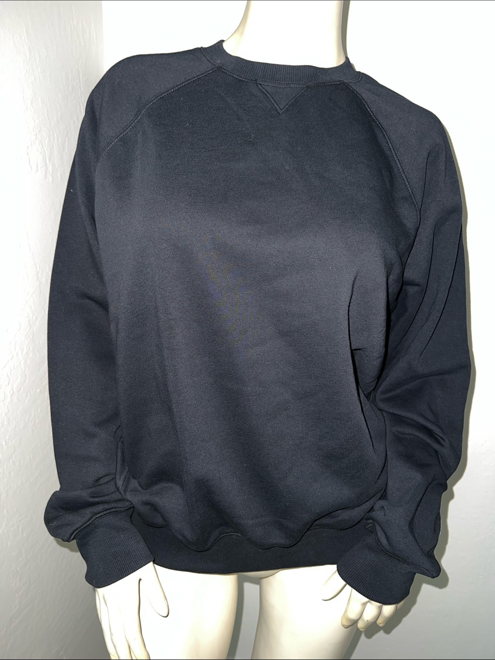 NWT Fabletics Classic Black Terry Crewneck UV Protection Sweatshirt. Size Small.